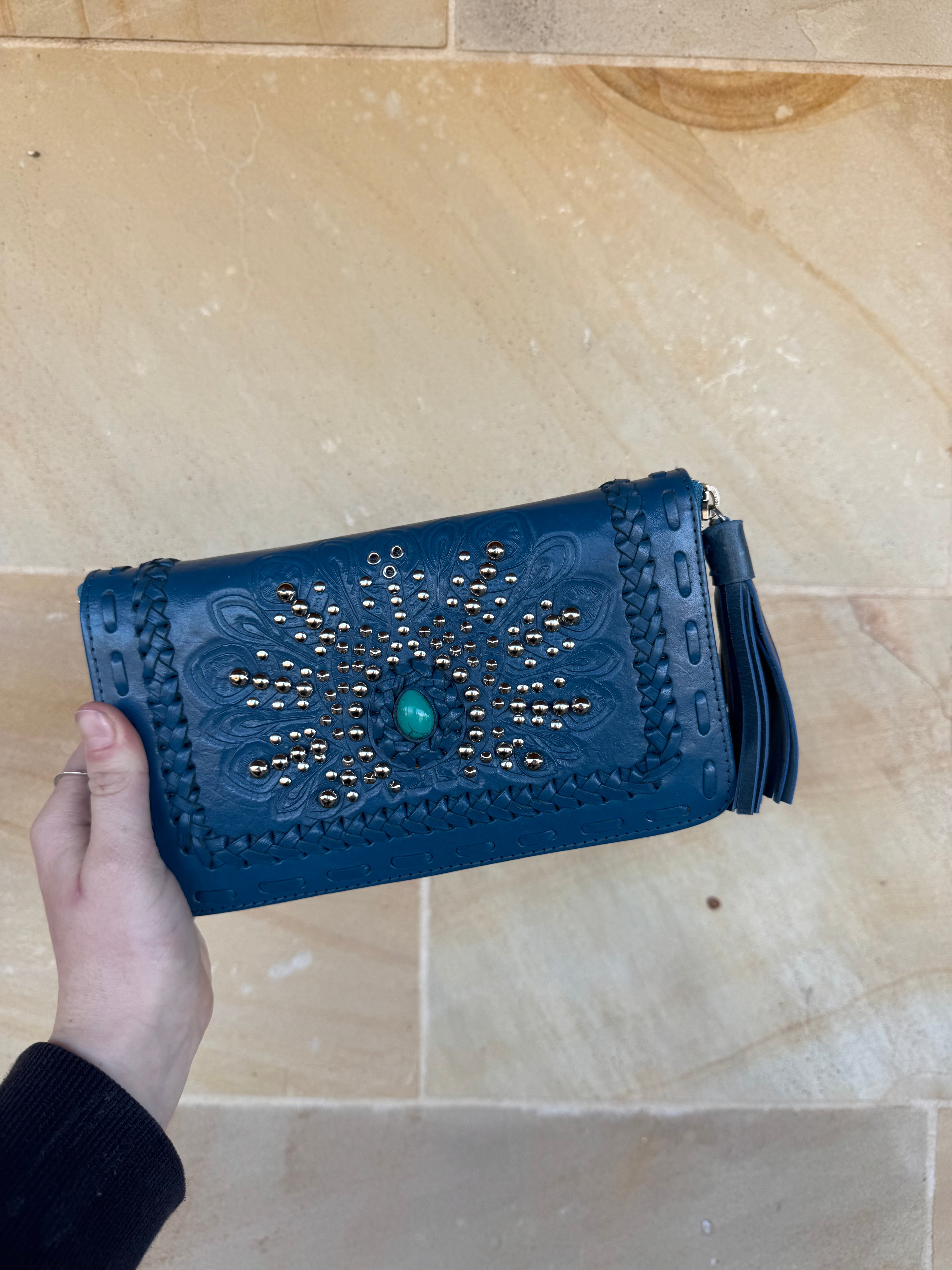 JODI LEE TURQUOISE LEATHER WALLET