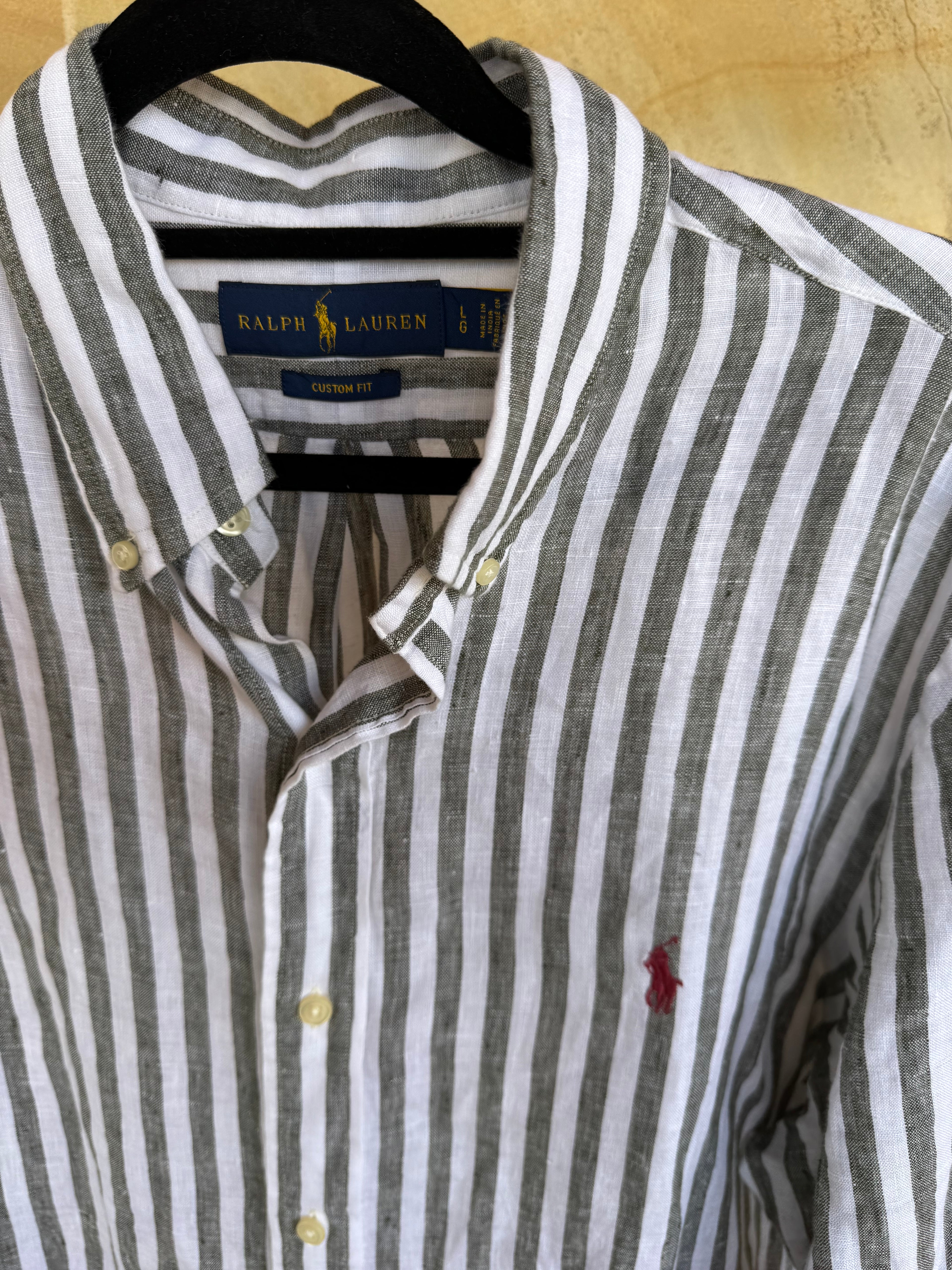 POLO RALPH LAUREN LINEN SHIRT MENS L