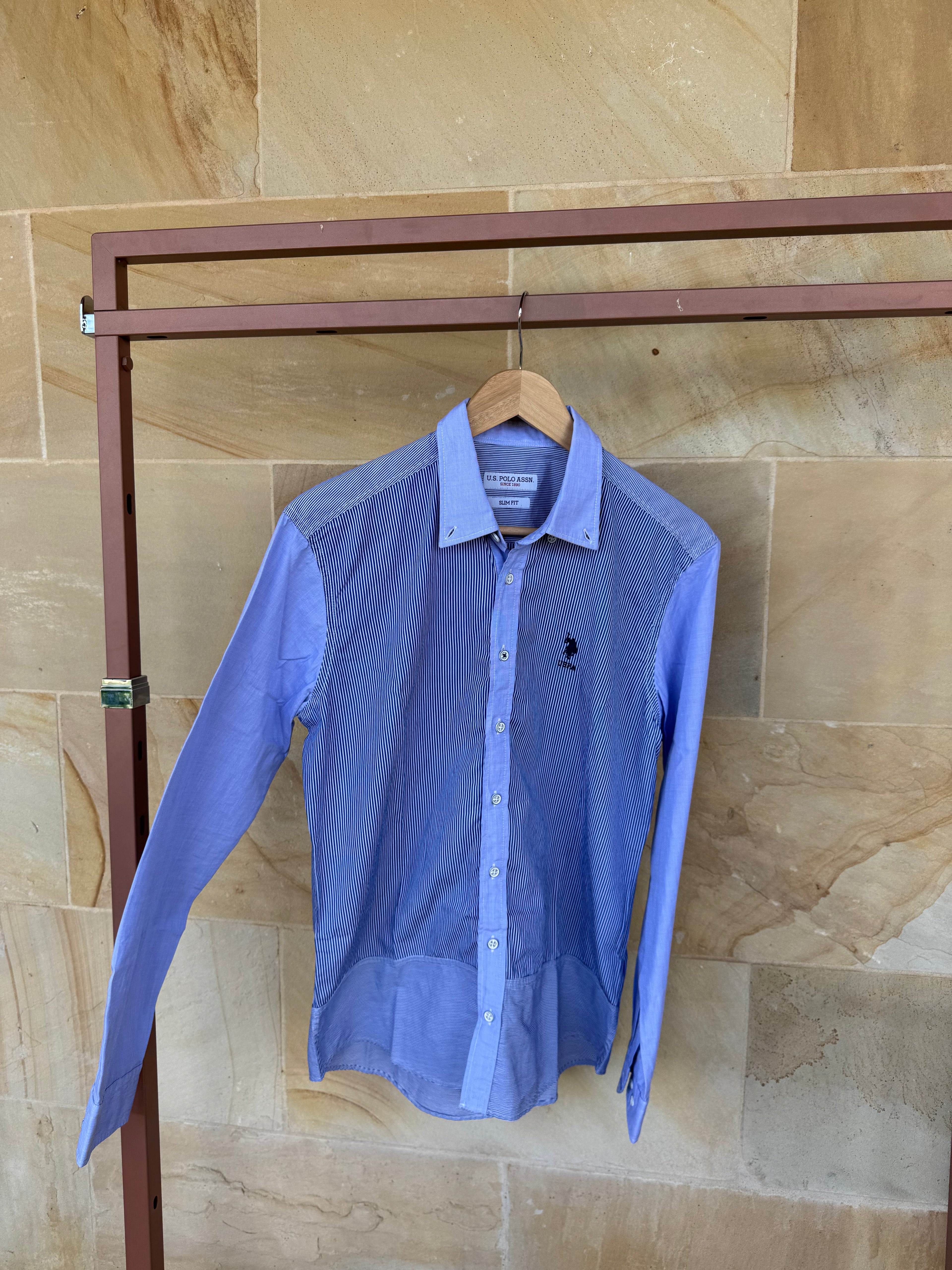 U.S. POLO ASSN STRIPED SHIRT WOMENS M