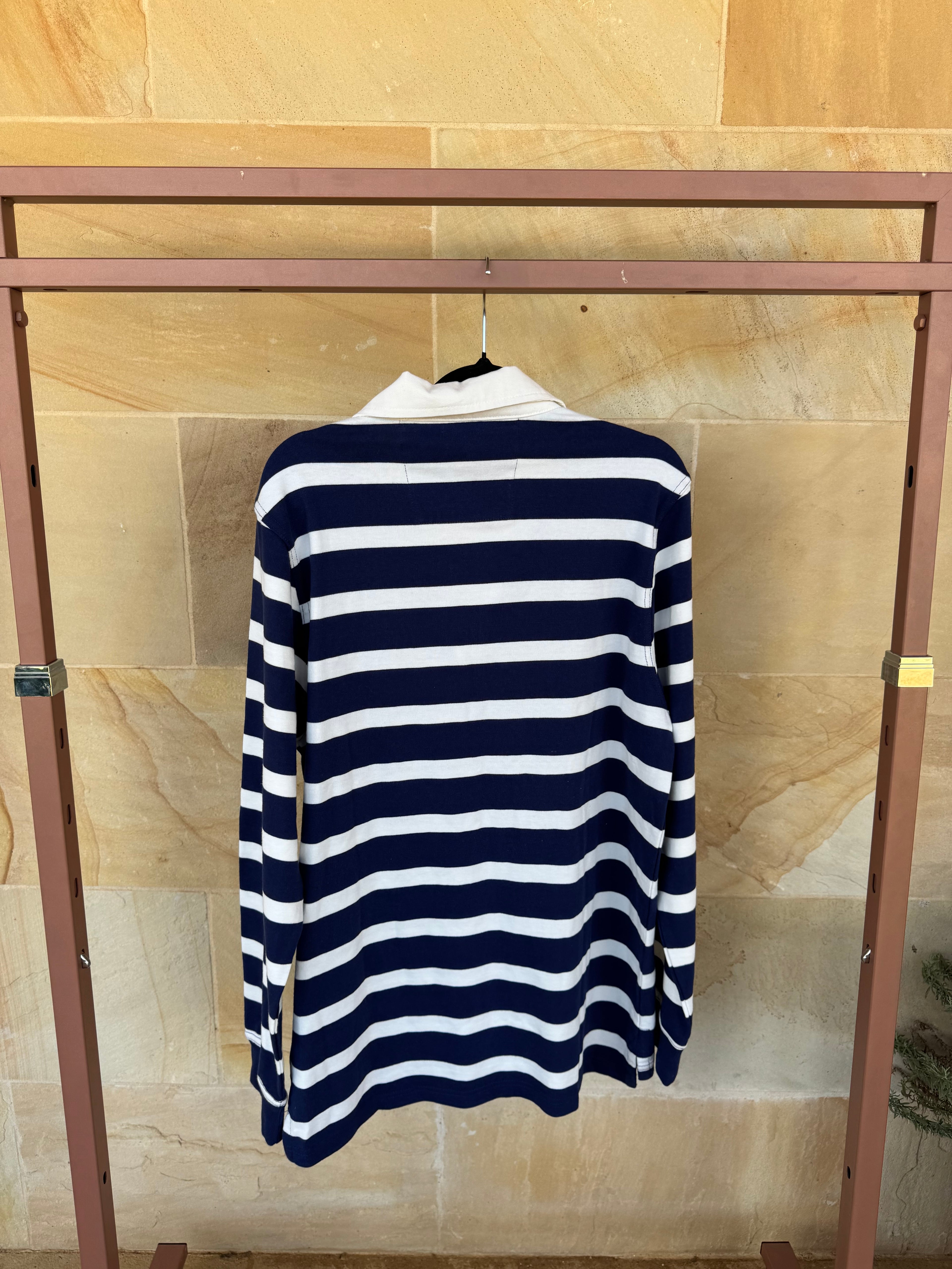 WOOLOVERS STRIPED RUGBY JUMPER M