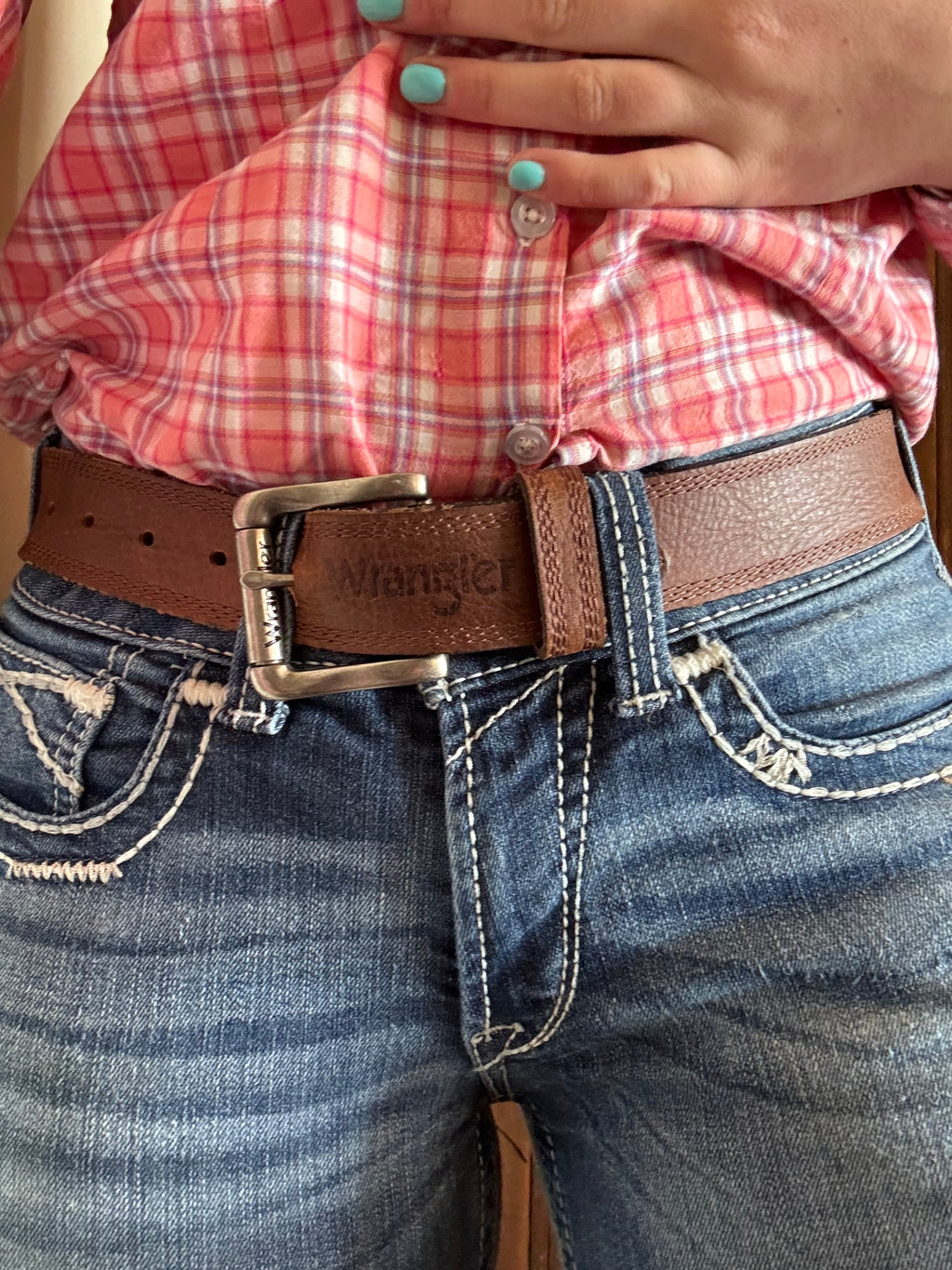 WRANGLER LEATHER BELT 28”