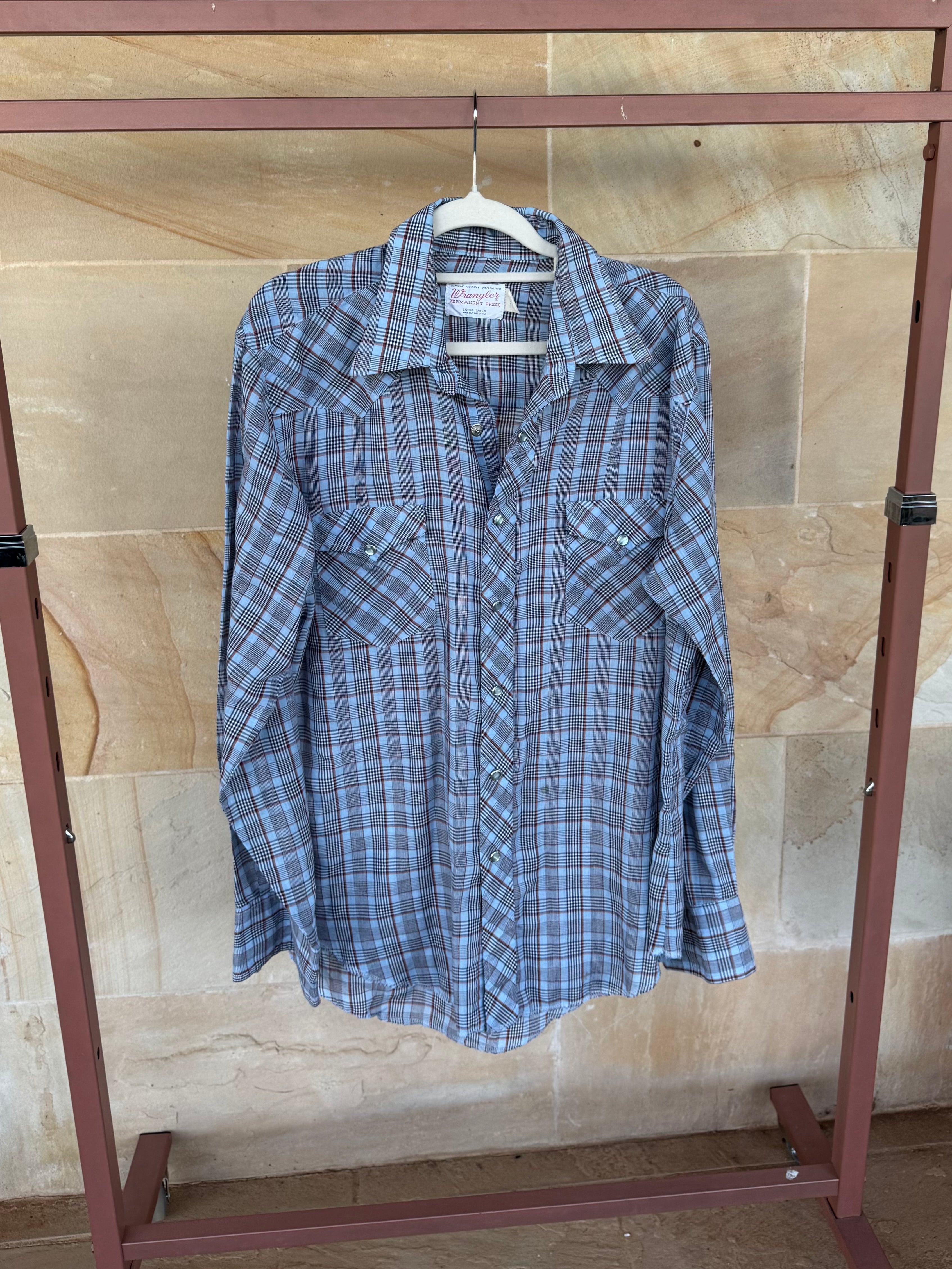 WRANGLER PEARL SNAP SHIRT L