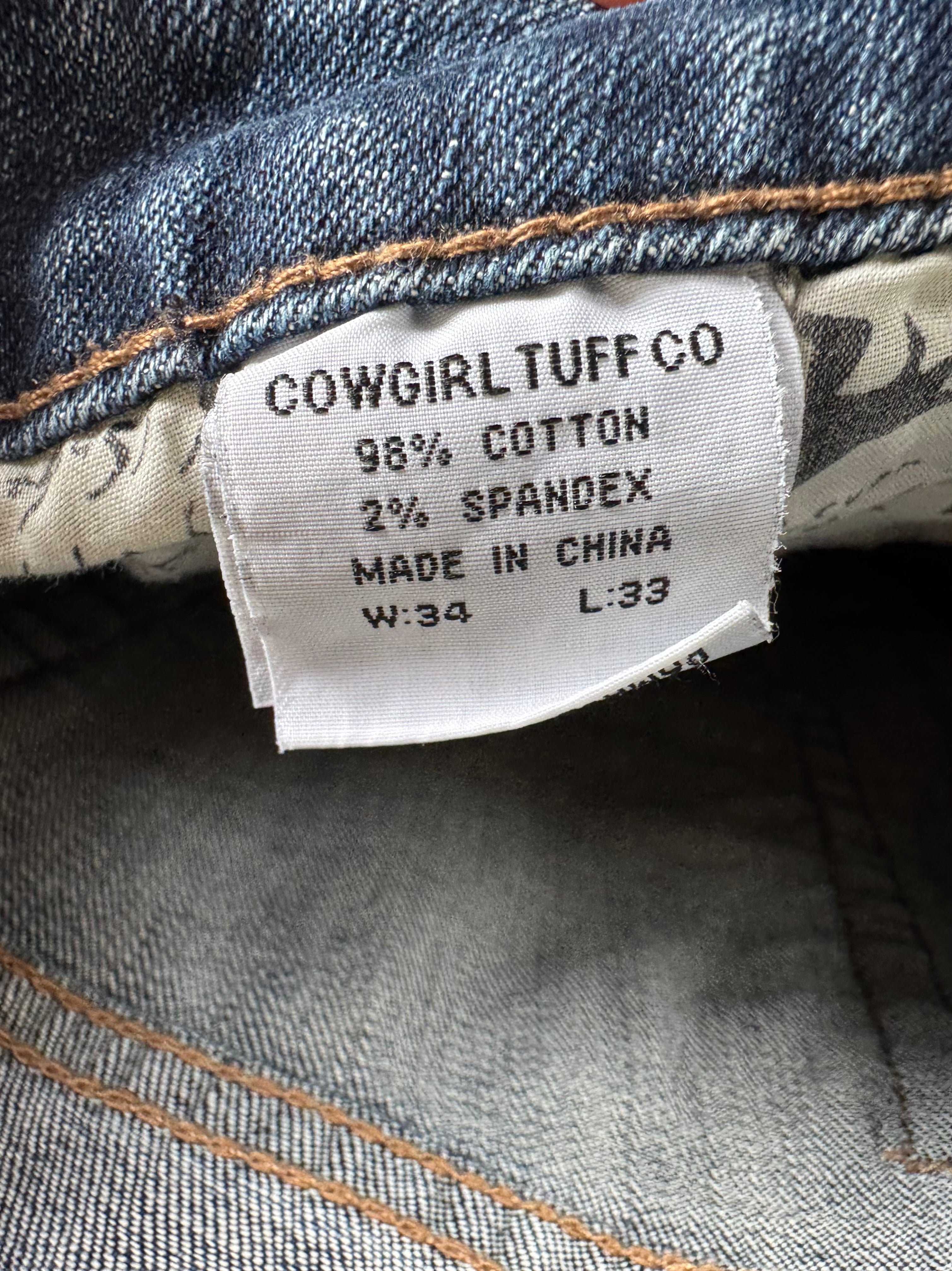 COWGIRL TUFF JEANS 34/33