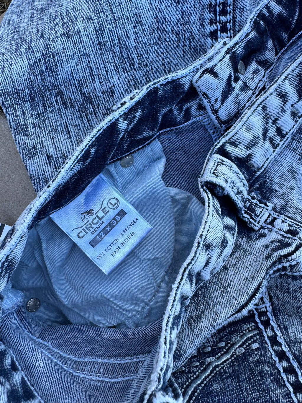 CIRCLE L ACID WASH JEANS 12/38