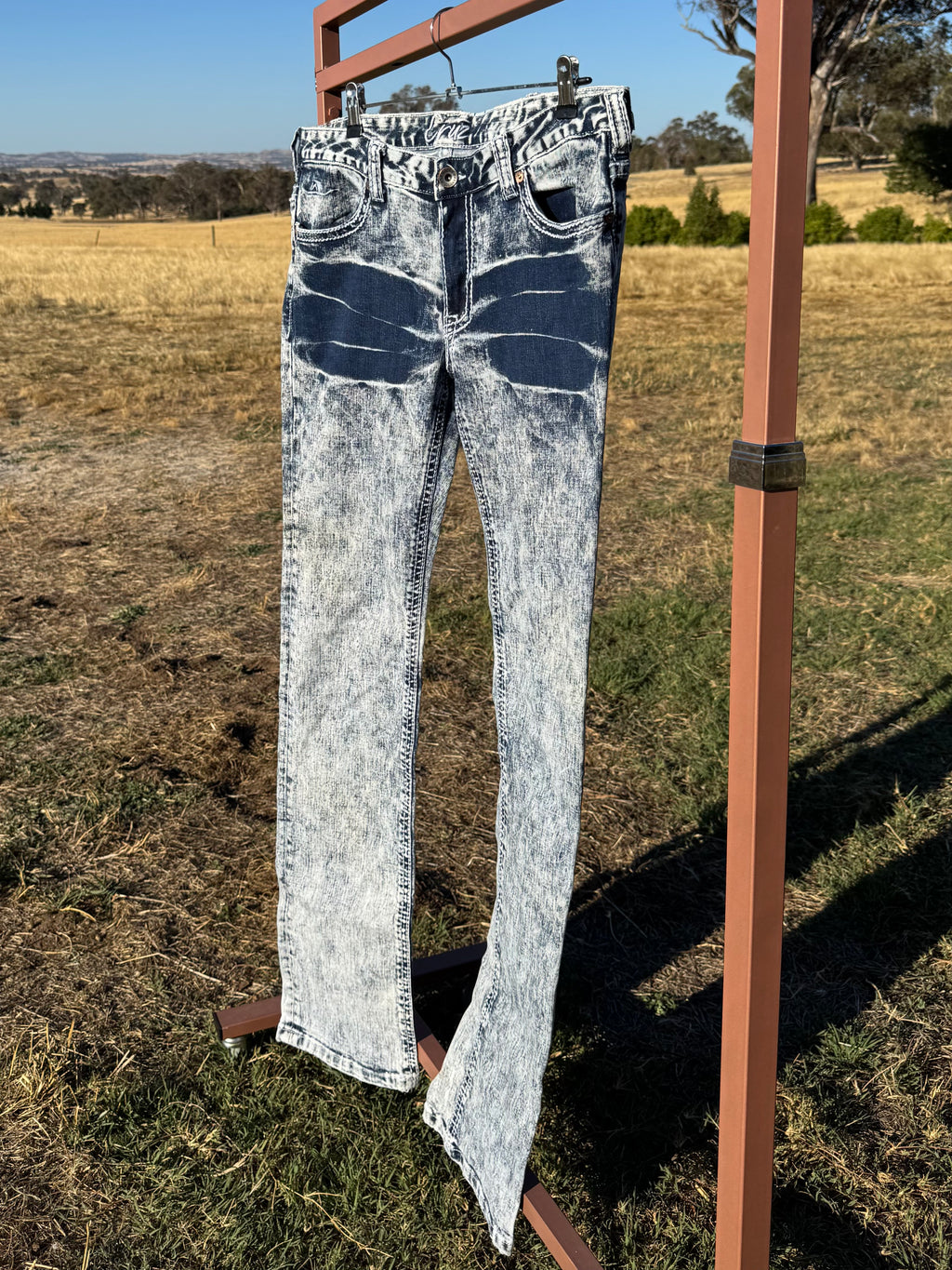 CIRCLE L ACID WASH JEANS 12/38