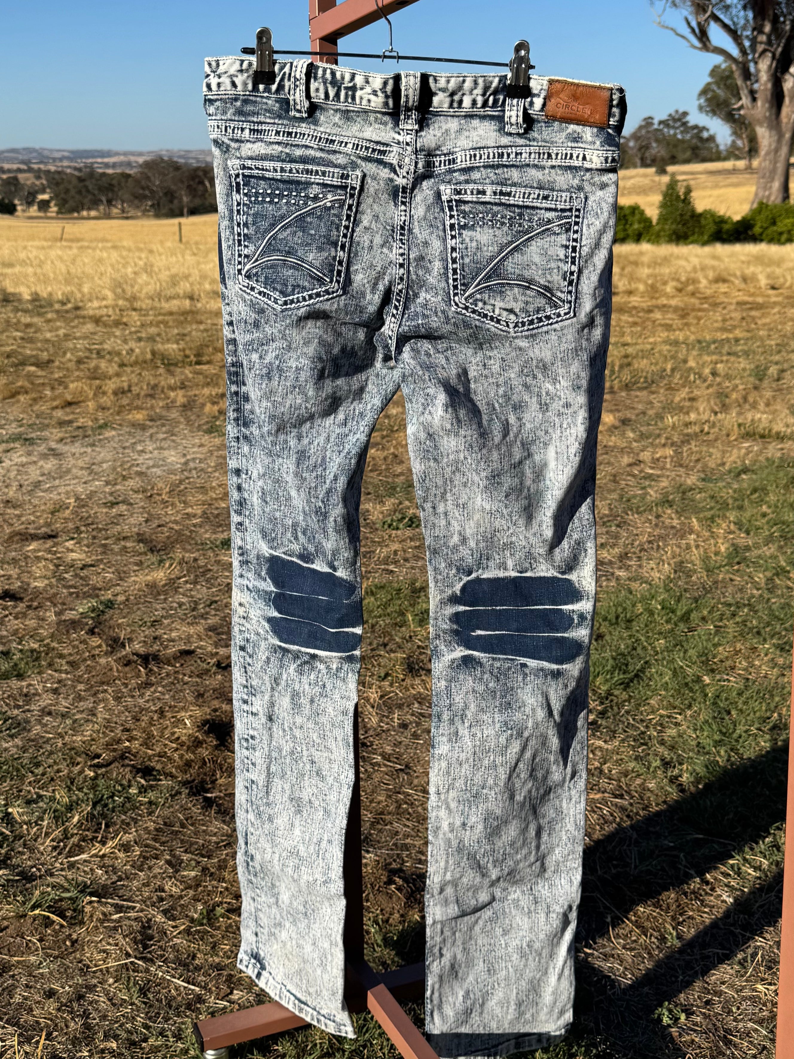 CIRCLE L ACID WASH JEANS 12/38