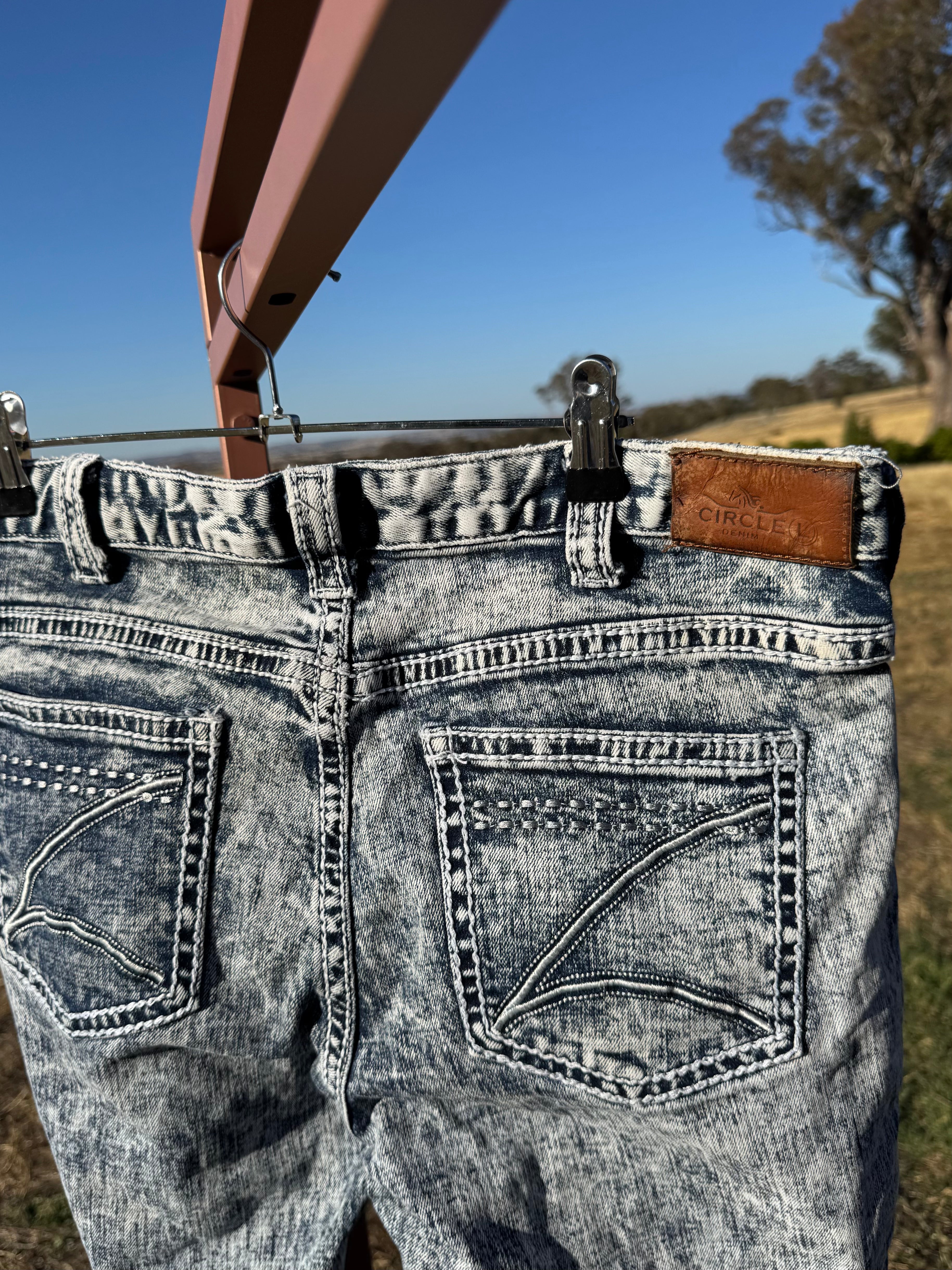 CIRCLE L ACID WASH JEANS 12/38