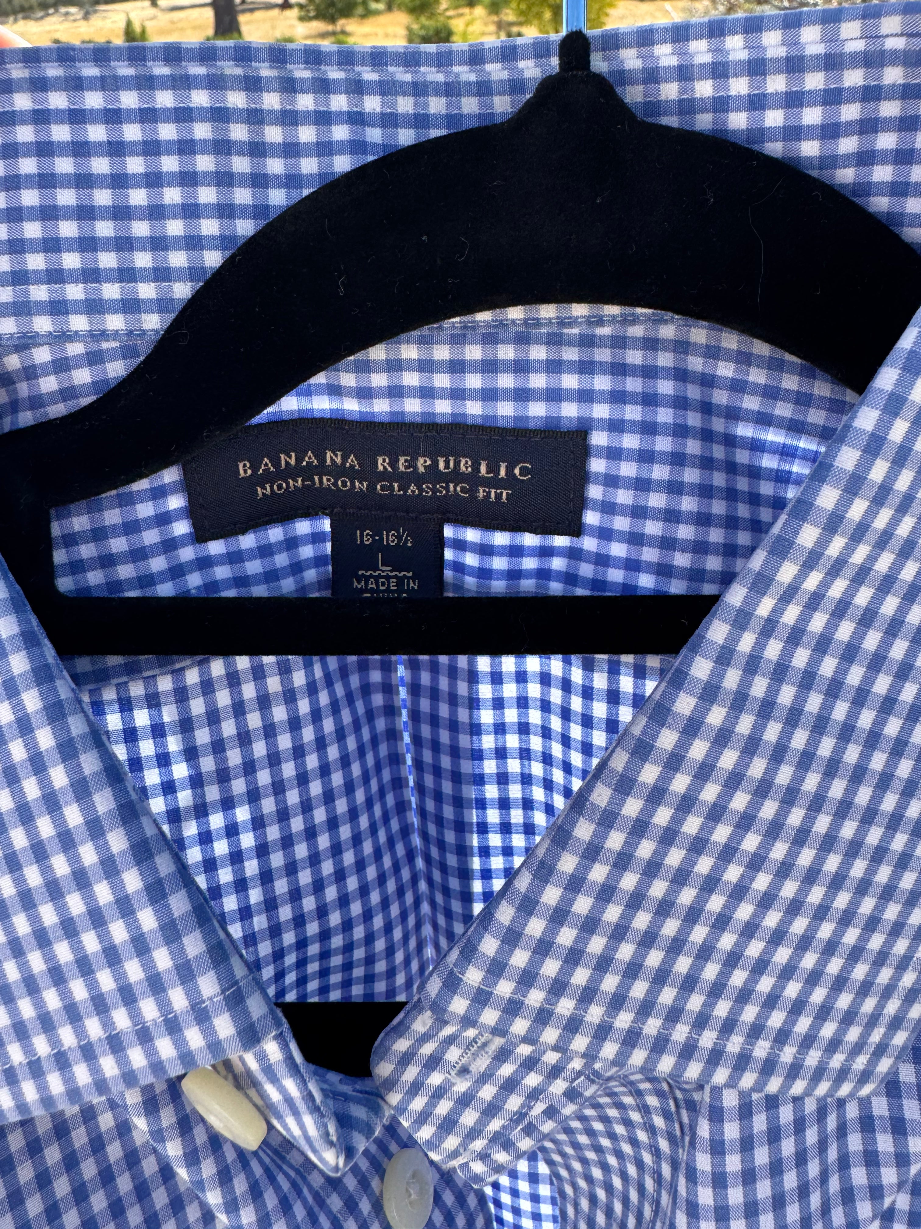 BANANA REPUBLIC MENS DRESS SHIRT L