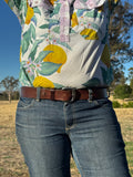 BUCKLE LEATHER BELT 42"